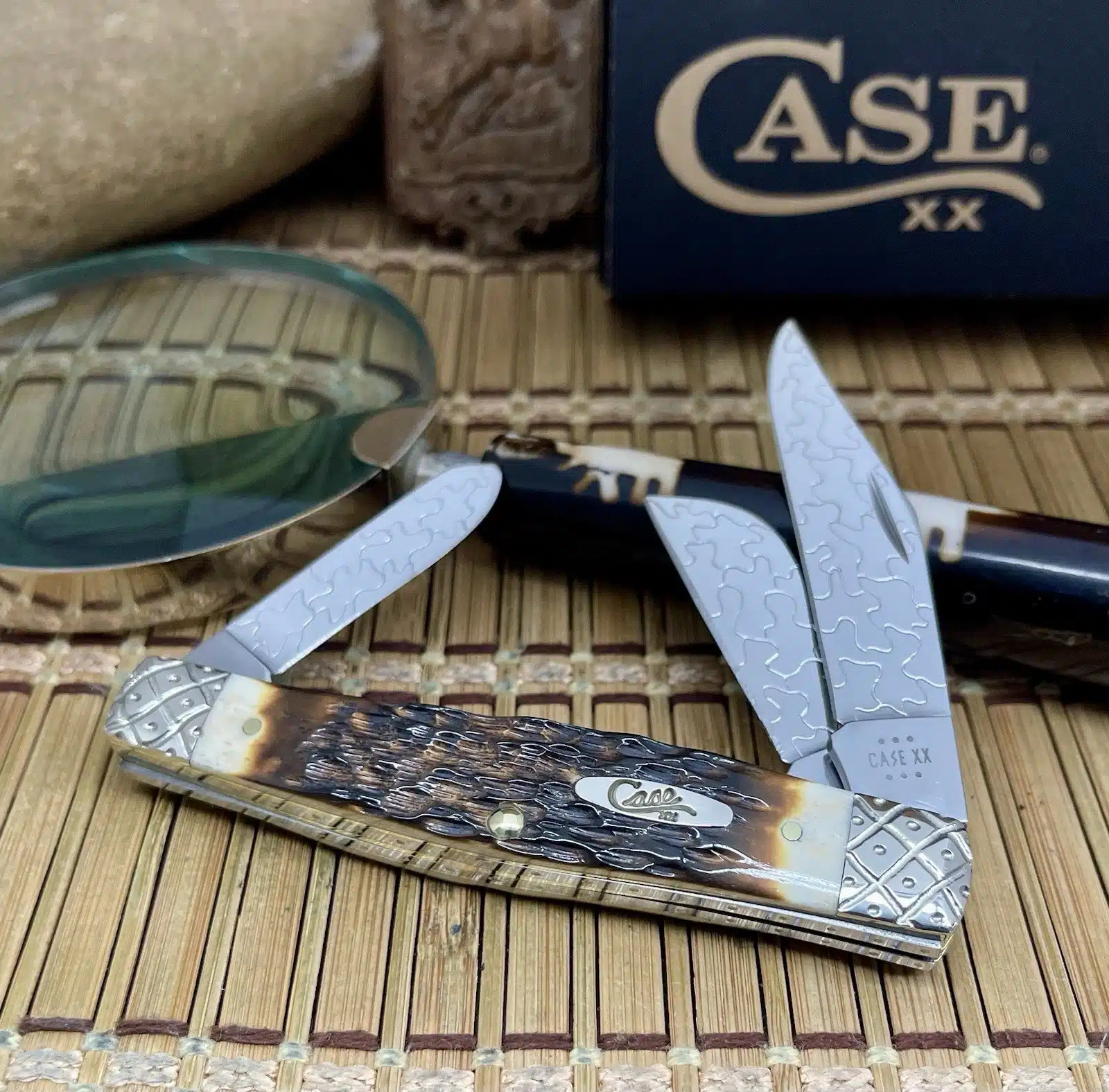 CUSTOM Case XX Large Stockman Pocket Knife - Hand-Fired Amber Bone - #54/100 - Image 4