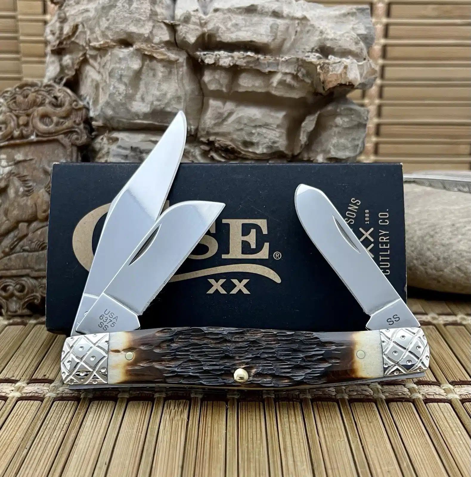 CUSTOM Case XX Large Stockman Pocket Knife - Hand-Fired Amber Bone - #54/100 - Image 5