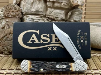 Beautiful case hand fired amber bone copperlock #049/100