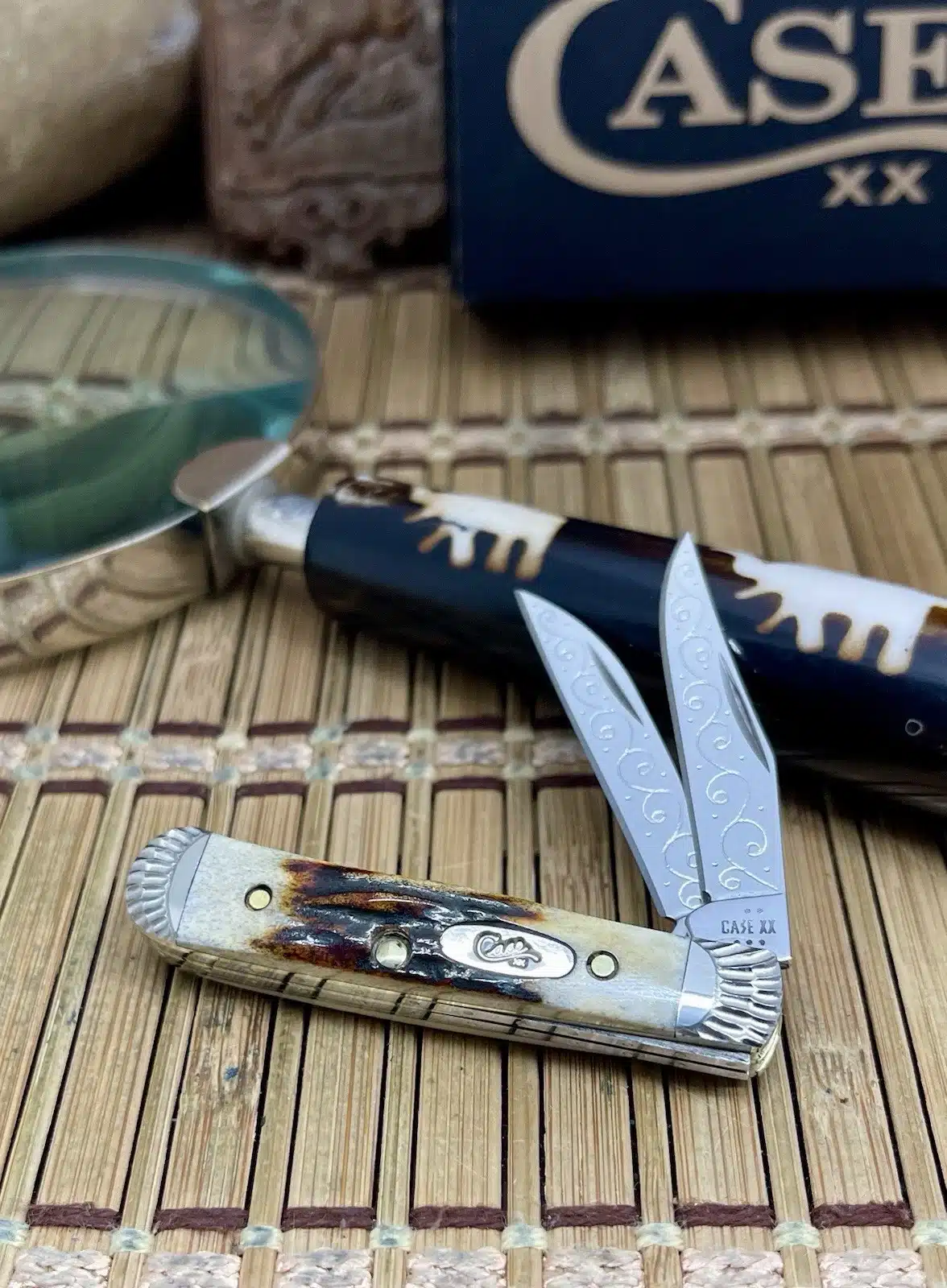 CUSTOM Case XX Tiny Trapper Pocket Knife - Genuine Red Stag Engraved - #01/50 - Image 3