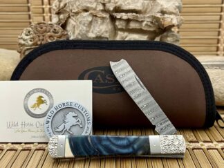 case blue mammoth fossil damascus razor barlow Wild Horse