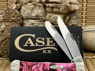 Stunning case black salmon engraved trapper