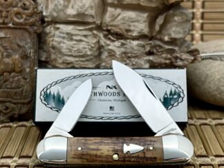 Fine northwoods mammoth fossil canoe pocket knife