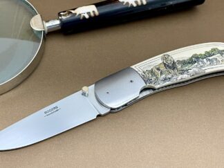 Refined richard rogers mammoth fossil linerlock knife
