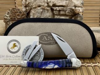 Refined case xx wild horse custom purple mammoth fossil seahorse whittler pocket knife