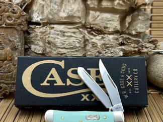 case xx seafoam green g-10 18110 tiny trapper pocket knife