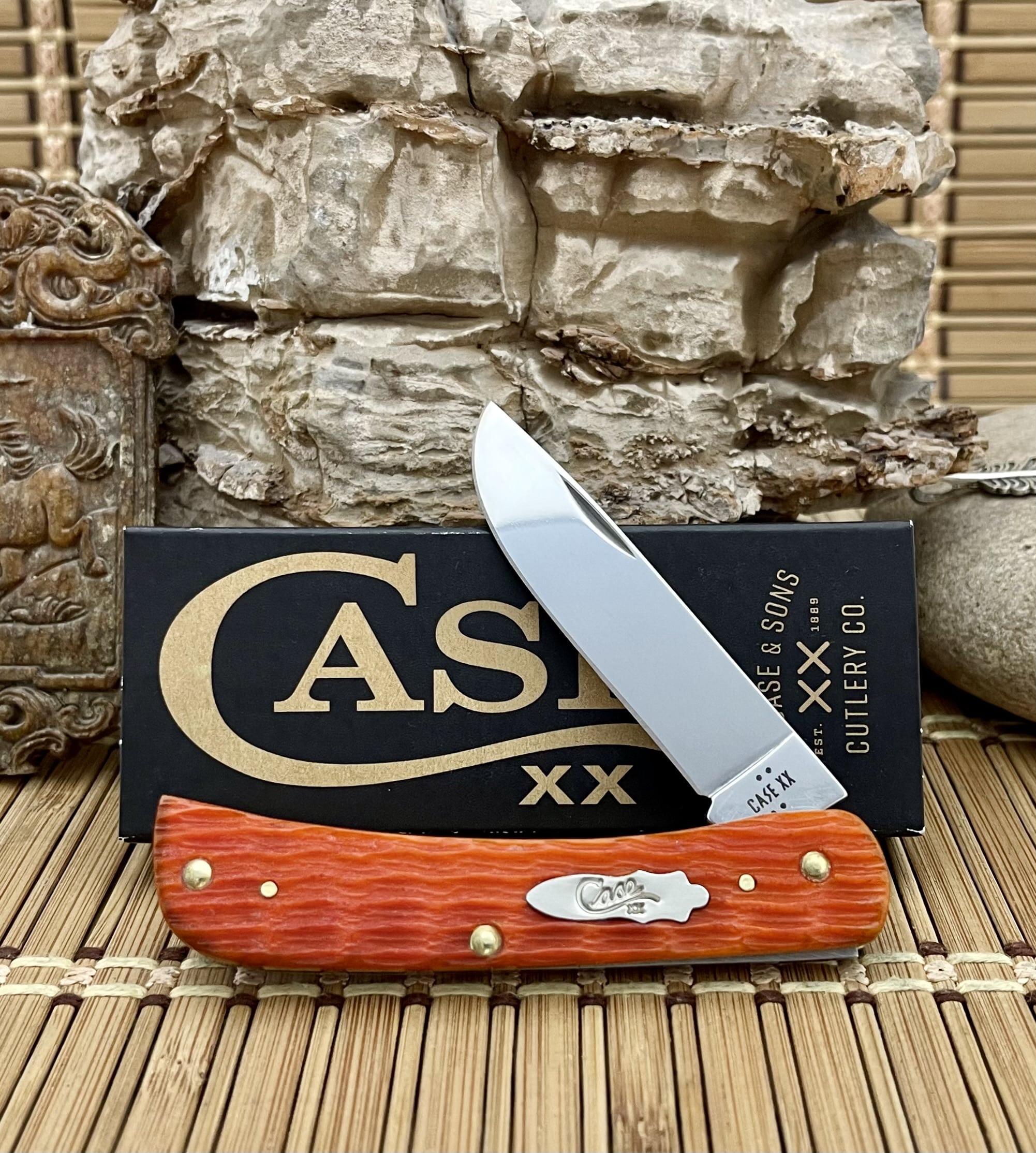Premium case xx tequila sunrise bone 57533 sod buster jr pocket knife