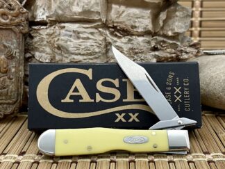 Classic case xx yellow synthetic cheetah cub pocket knife