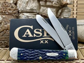 Exquisite case xx green bone damascus trapper pocket knife