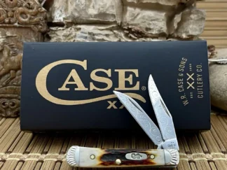 Premium case xx 2025 genuine red stag engraved tiny trapper pocket knife