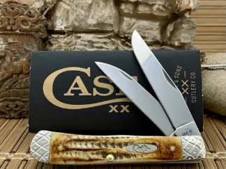 Refined case xx bone stag wharncliffe trapper pocket knife