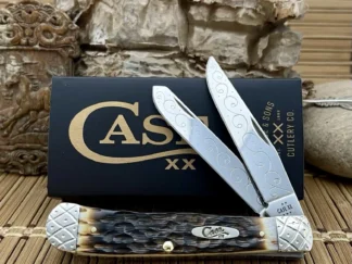 Collector-Grade case xx peachseed amber bone trapper pocket knife