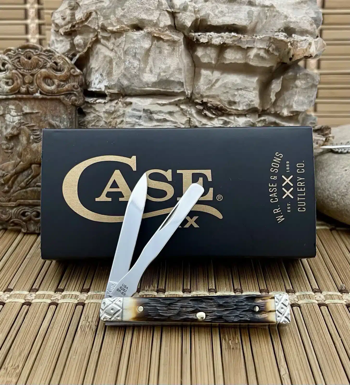 Case XX Custom Hand-Fired Peachseed Amber Bone Baby Doc Pocket Knife #11 - Image 2