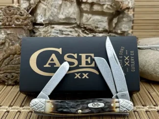 Enhanced case xx amber bone medium stockman pocket knife