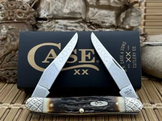 Fine case xx amber bone muskrat pocket knife