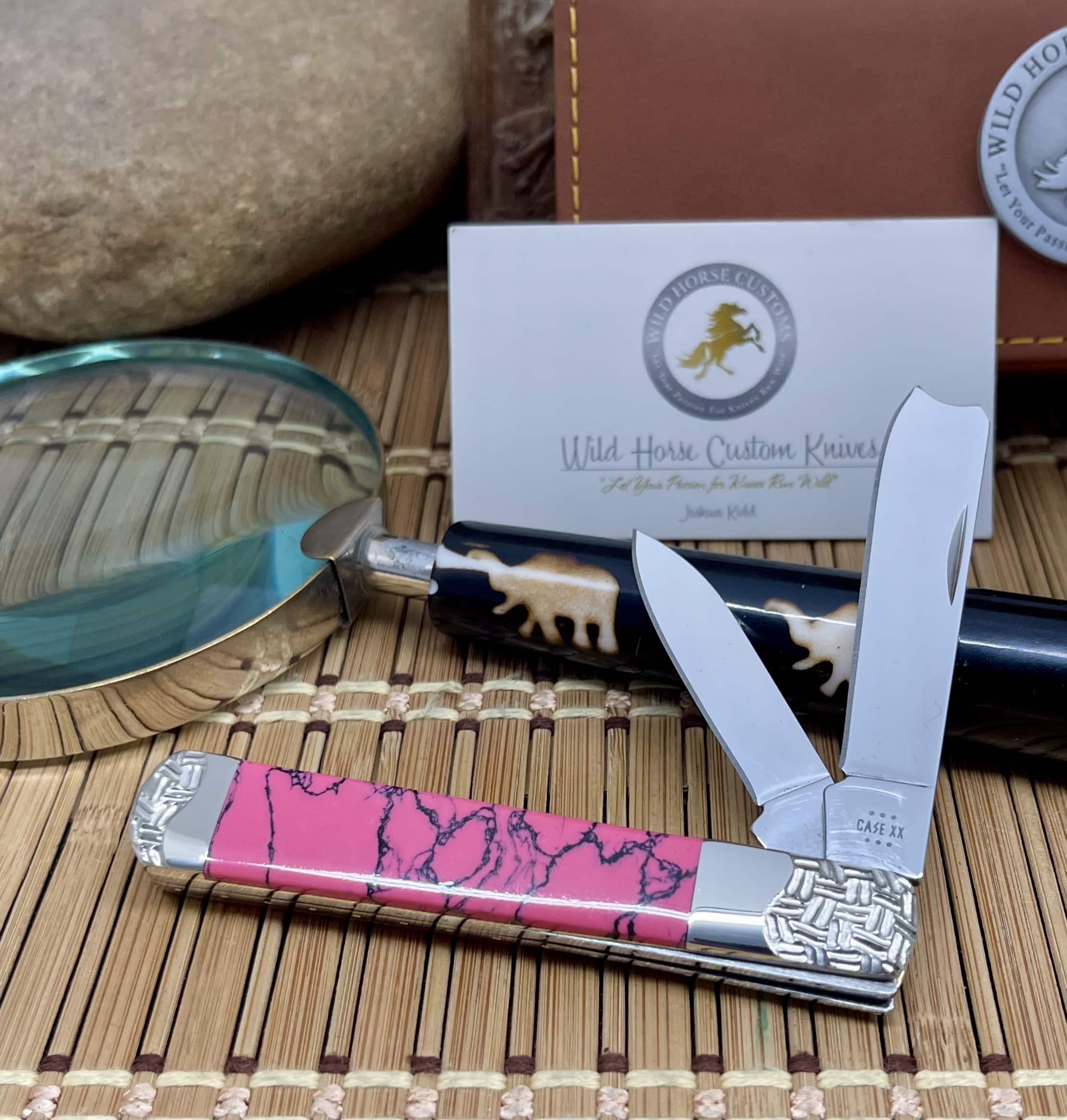 Case XX Wild Horse Custom Rhodonite Razor Barlow Pocket Knife #01 - Image 3