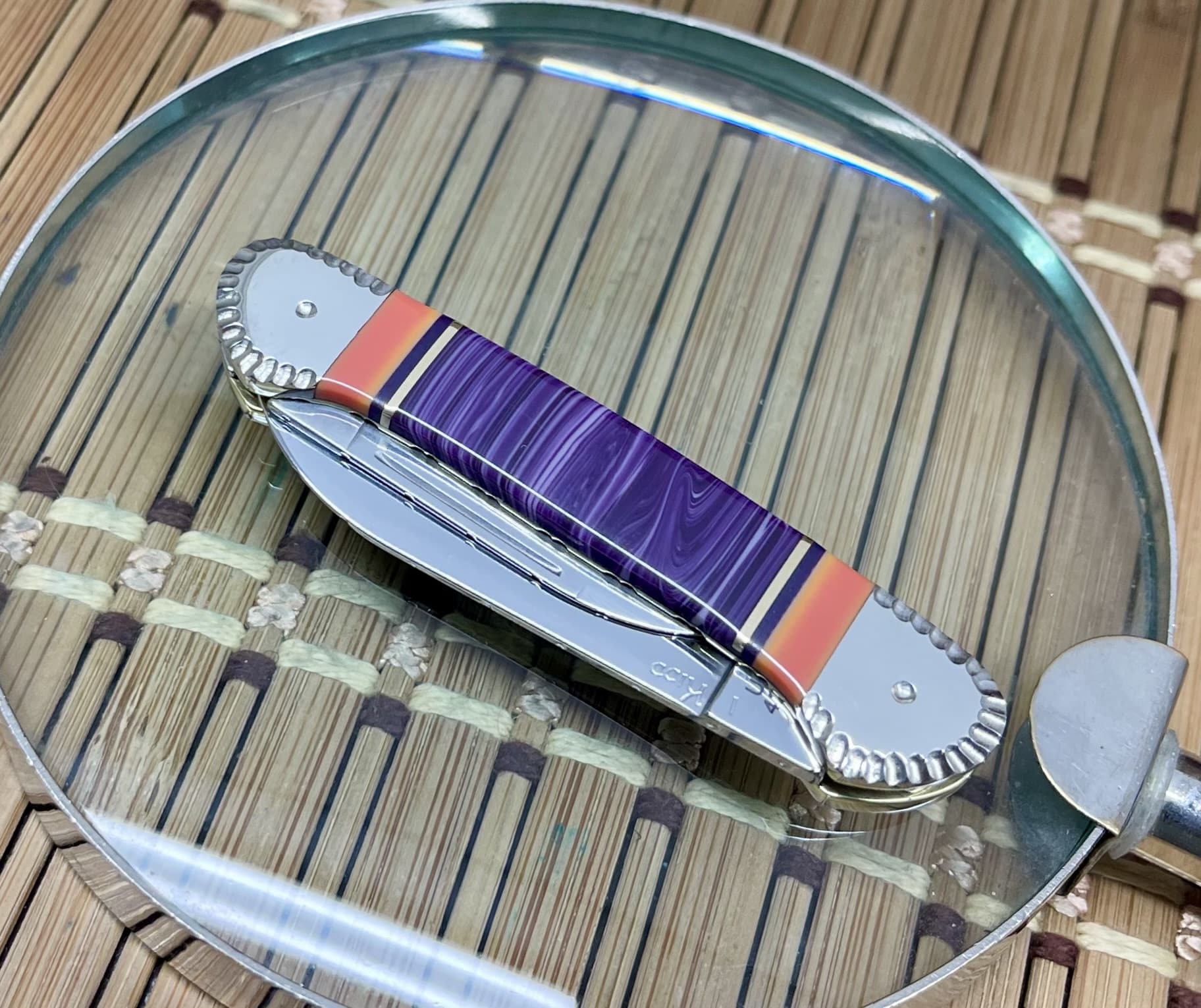 Case XX Wild Horse Custom Purple Spiny & Salmon Coral Baby Butterbean Pocket Knife #1 of 5 - Image 5