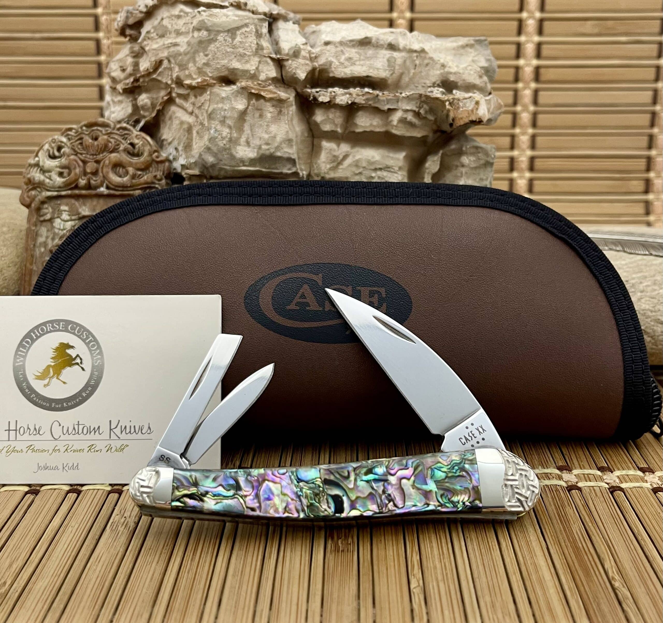 case green abalone seahorse whittler knife | Case XX