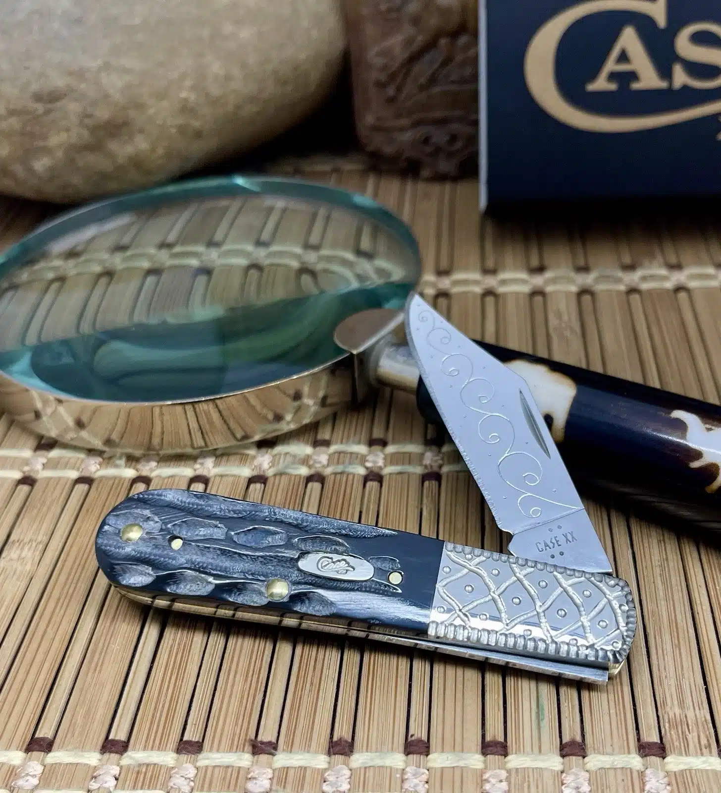 Case XX Wild Horse Custom Genuine Buffalo Horn Barlow Pocket Knife #04 - Image 4