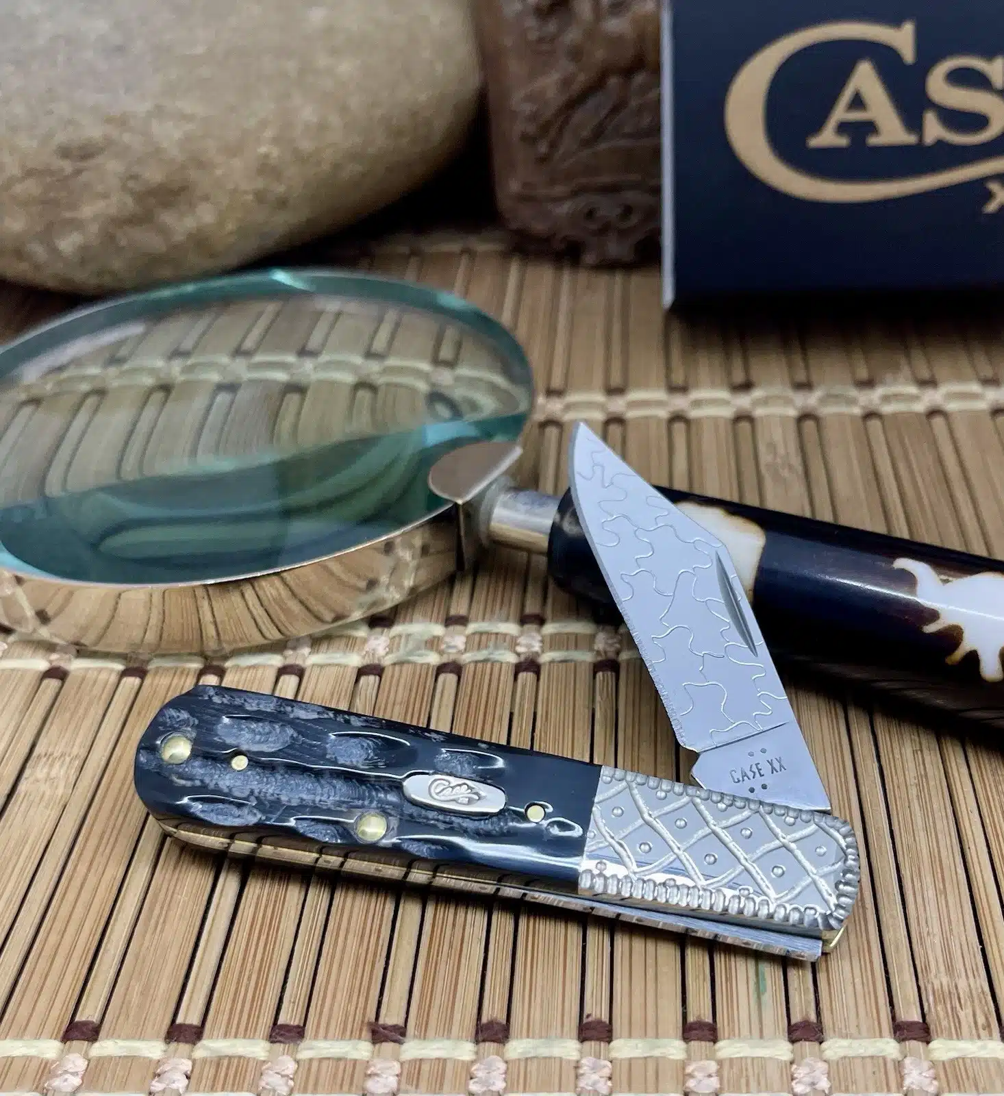 Case XX Wild Horse Custom Genuine Buffalo Horn Barlow Pocket Knife #05 - Image 4