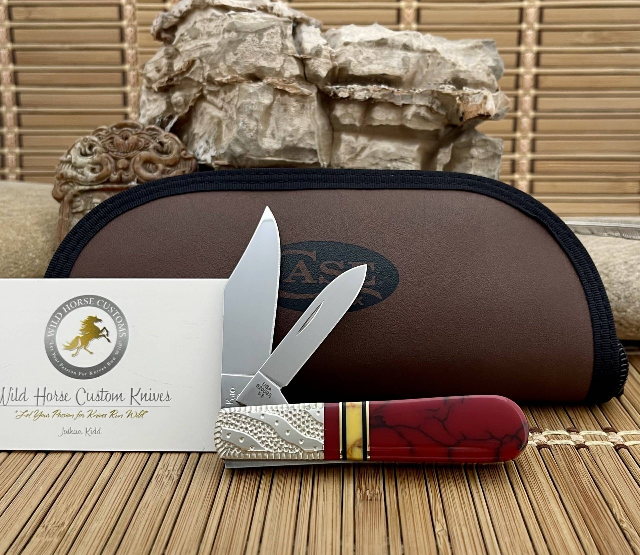 Case XX Wild Horse Custom Bloody Jasper & Honey Jasper Barlow Pocket Knife #02 of 10 - Image 4