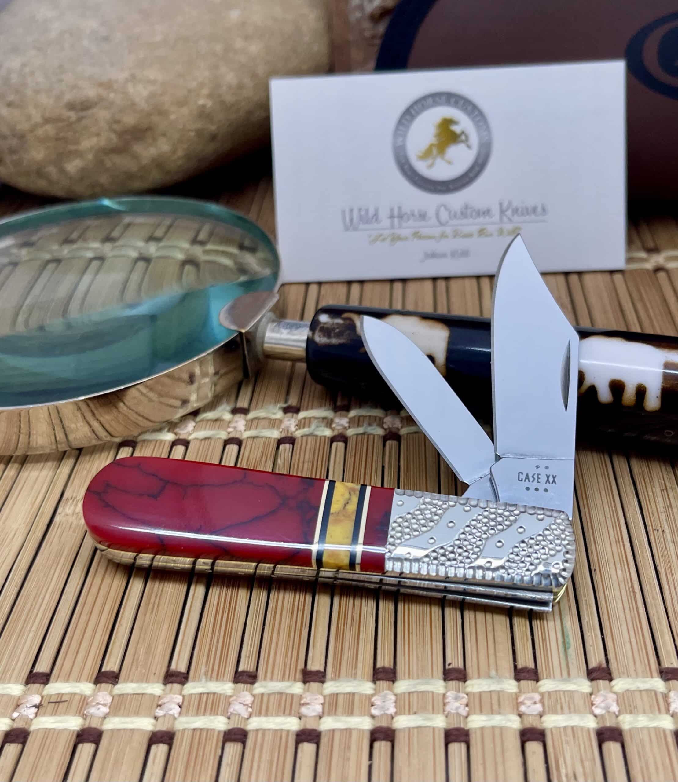 Case XX Wild Horse Custom Bloody Jasper & Honey Jasper Barlow Pocket Knife #02 of 10 - Image 2