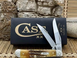 case bone stag wharncliffe mini trapper | Engraved Custom