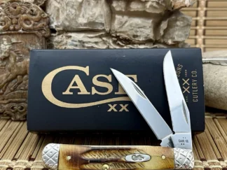 case bone stag wharncliffe mini trapper | Engraved Custom