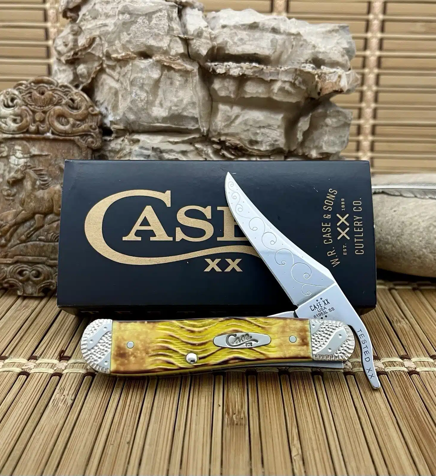 case yellow bone russlock | Engraved Custom #02 of 15