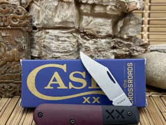 The case crossroads xr barlow pairs Redstone Richlite handles and Black G-10 bolsters with a premium stonewash satin CPM S35VN Clip Point blade. Made in the USA.