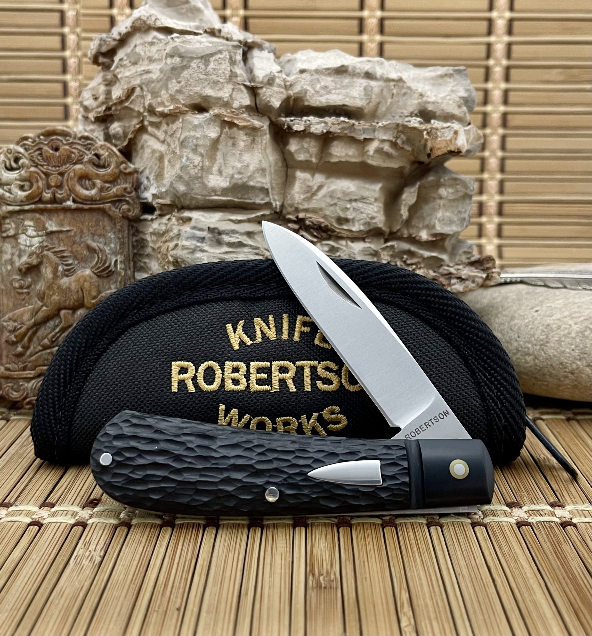 tim robertson zulu knife | Black Paper Micarta CPM-154