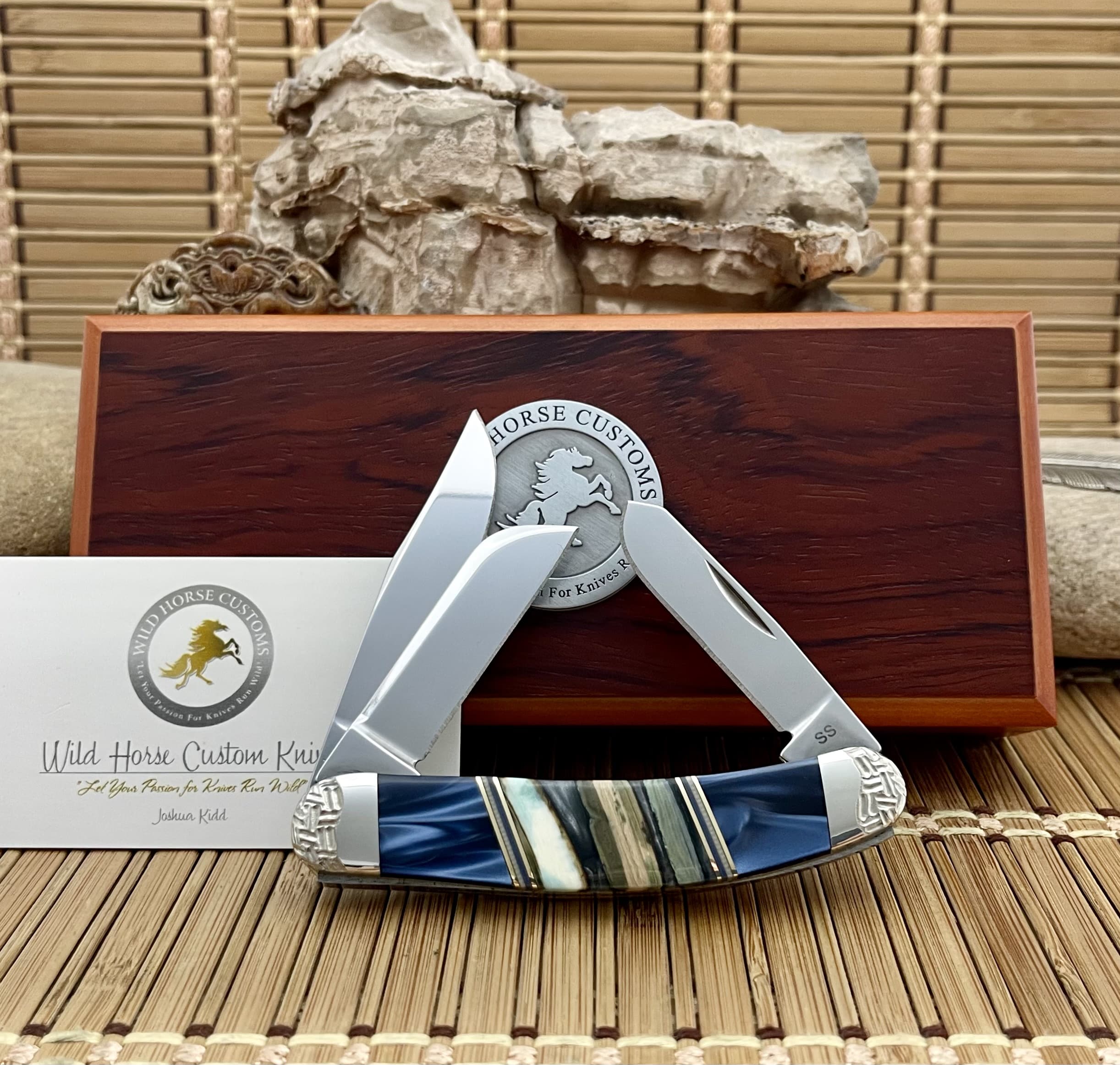 Case XX Wild Horse Custom Cross-Cut Mammoth Fossil Sowbelly Knife #1 of 1 - Image 2