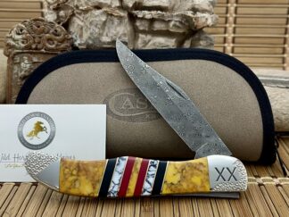 wild horse jasper folding hunter | Damascus Custom #1 of 3