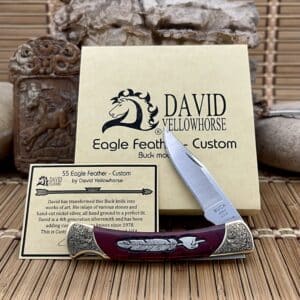 david yellowhorse buck 55 | Bloody Jasper Eagle Feather Custom