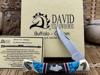 david yellowhorse buck 55 | Turquoise & Black Jet Buffalo Custom