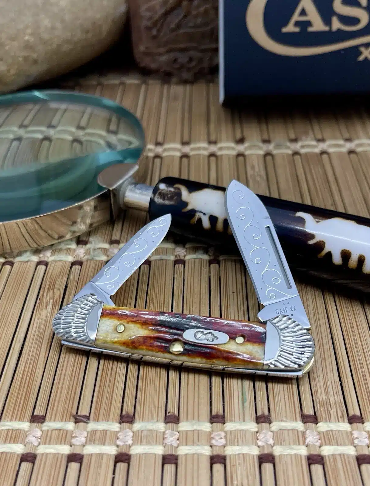 Case XX Custom Red Stag Engraved Baby Butterbean Knife #07 - Image 4