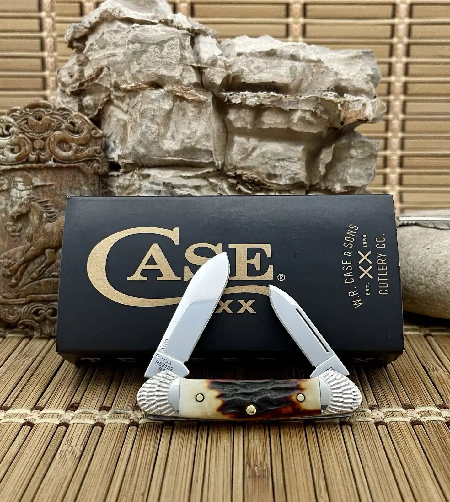 Case XX Custom Red Stag Engraved Baby Butterbean Knife #08 - Image 2