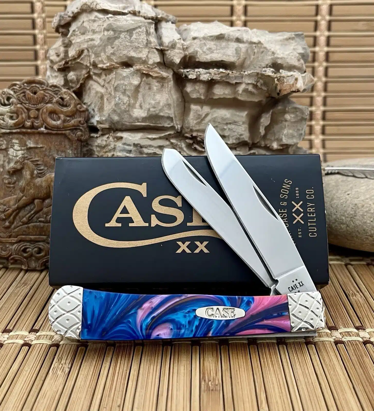 case pink sapphire trapper | Mica Pearl Engraved Custom