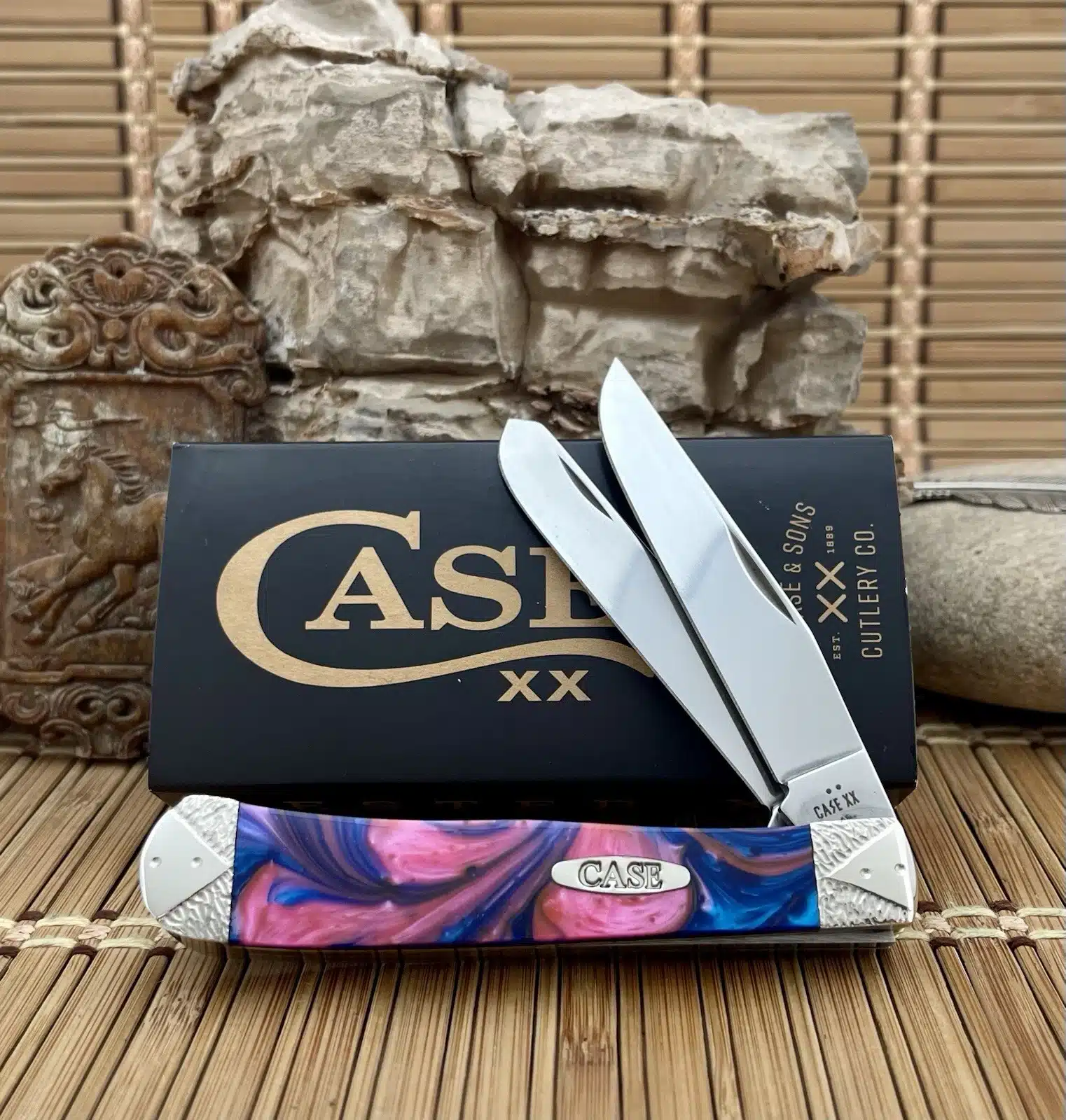 case pink sapphire trapper | Mica Pearl Engraved Custom
