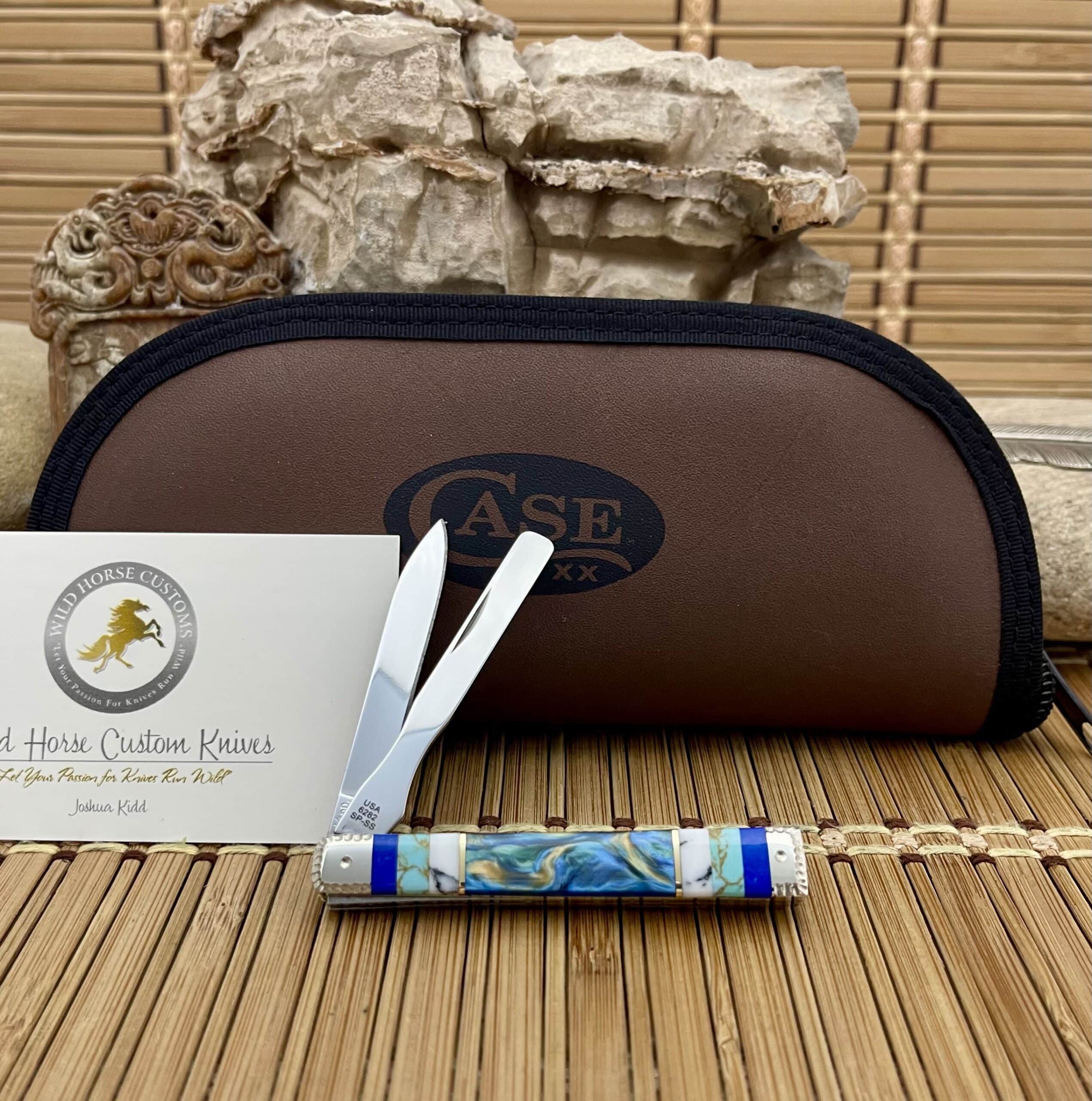 Case XX Wild Horse Custom Kingman Turquoise & Sodalite Baby Doc Pocket Knife #1 of 5 - Image 4
