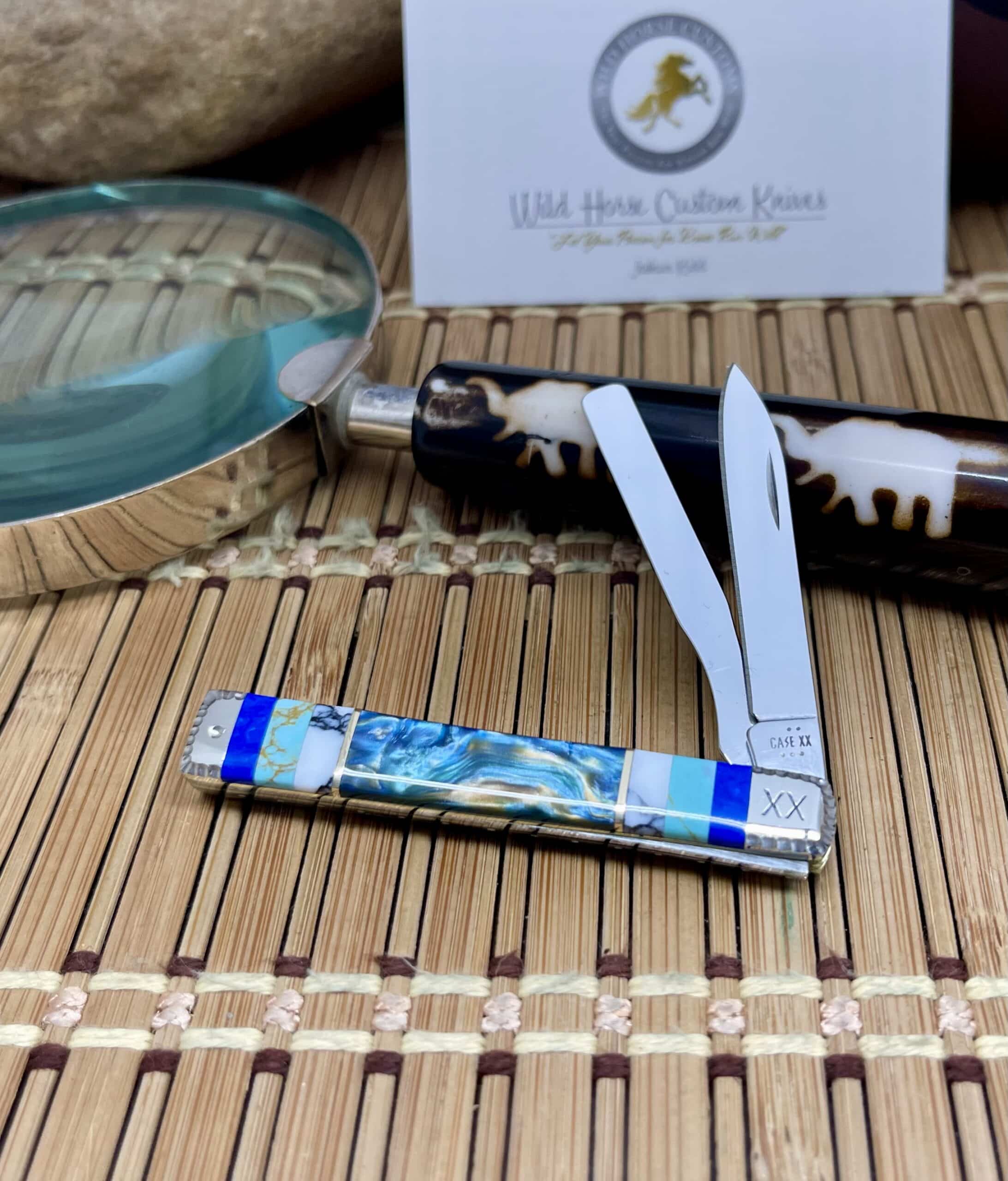 Case XX Wild Horse Custom Kingman Turquoise & Sodalite Baby Doc Pocket Knife #1 of 5 - Image 2