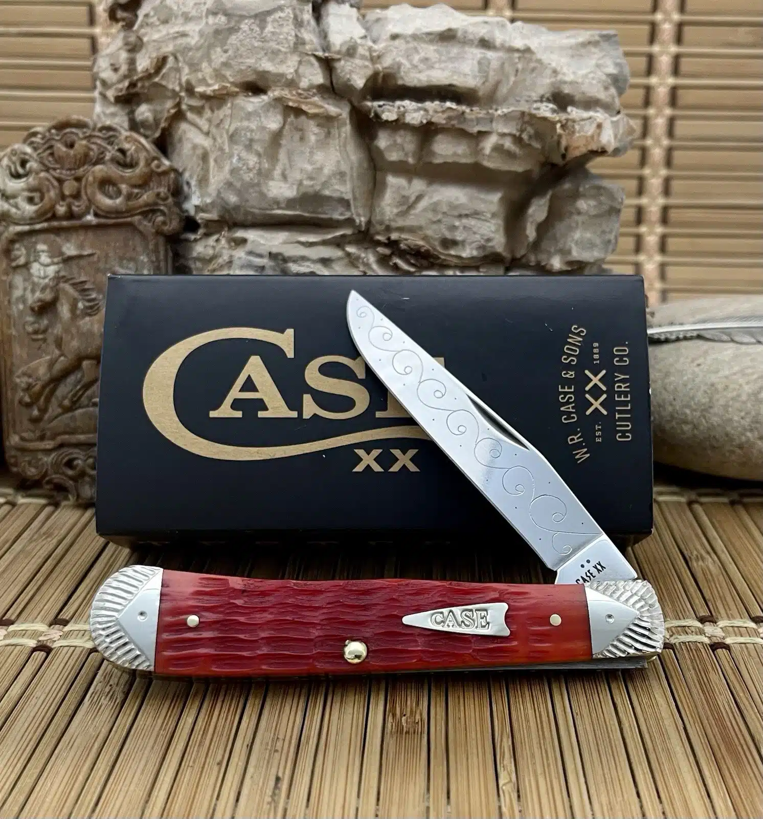 case indian paintbrush bone trapper | Engraved #01 of 25