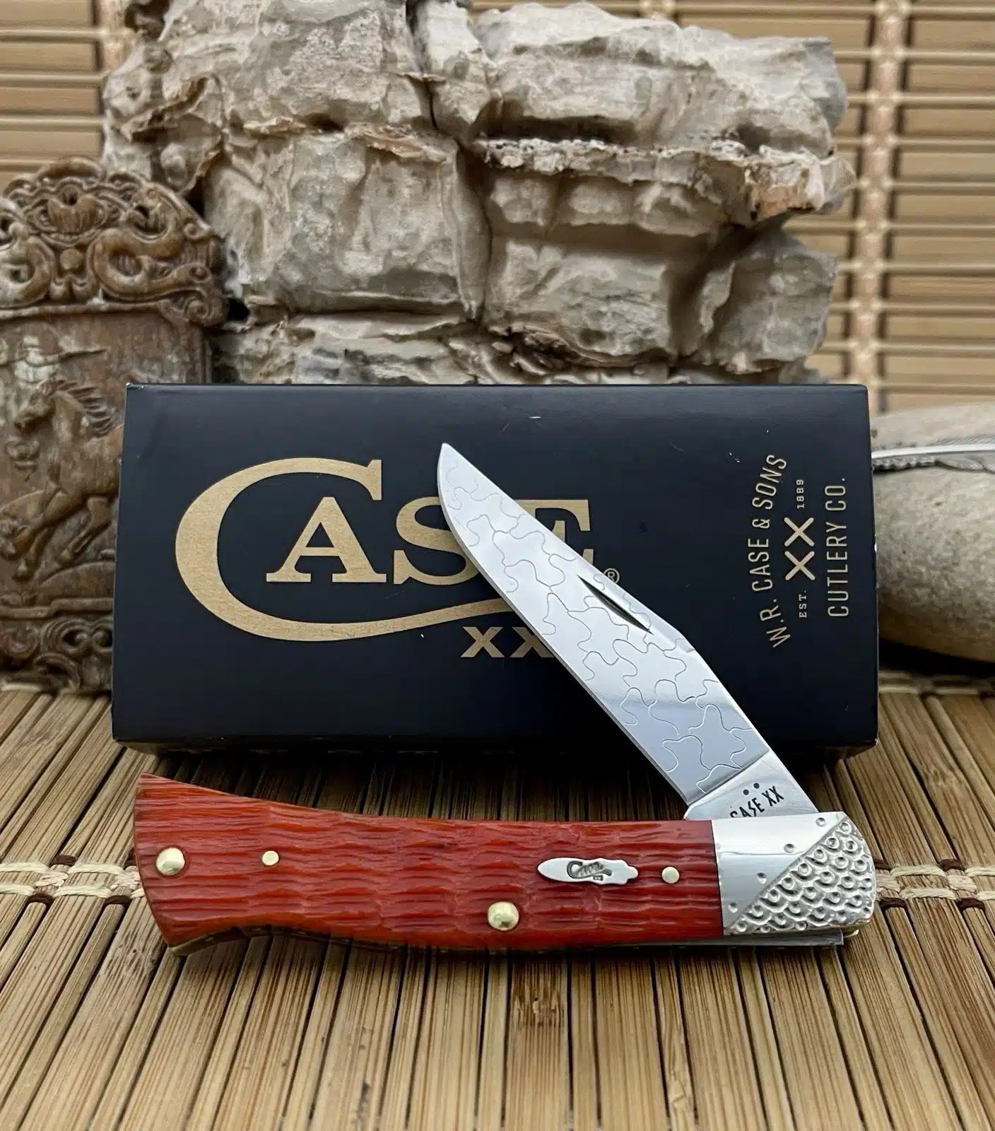 case crandall tequila sunrise bone axe handle | Engraved #02 of 15