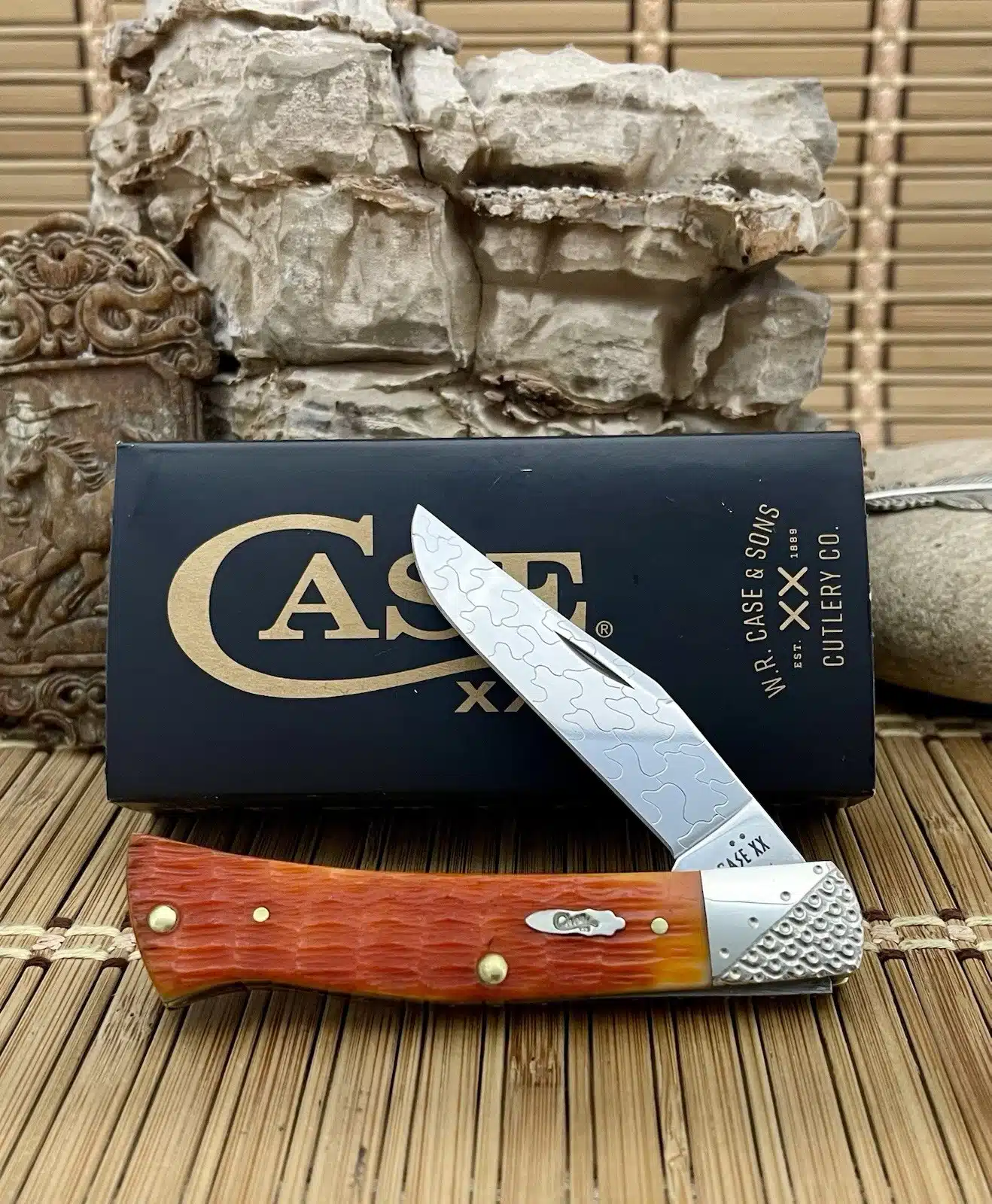 case crandall tequila sunrise bone axe handle | Engraved #04 of 15
