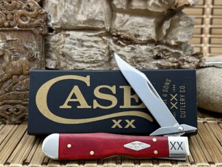 Case XX Smooth Dark Red Bone Diamond XX Cheetah Cub Pocket Knife 12492