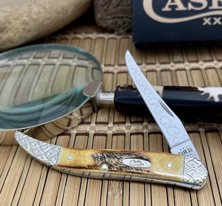 Case XX Custom 6.5 BONE STAG Engraved Medium Toothpick Knife #010 – Wild  Horse Custom Knives