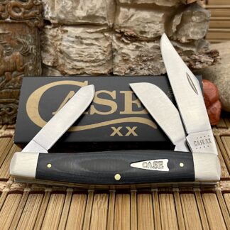 Case XX 2021 Smooth Black Micarta Large Stockman Pocket Knife – Wild Horse  Custom Knives