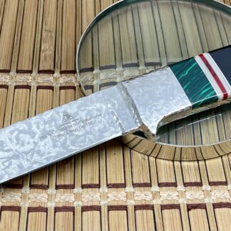 Lone Wolf Rare Ron Yellowhorse Malachite & Black Jett Wisdom Warrior Knife