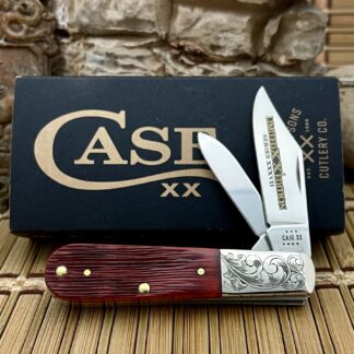 Case XX USA Custom Red Bone Limited Edition Scrolled Barlow Knife