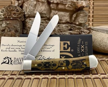 Case XX USA David Yellowhorse Antique Bone Morning Singer 1/500 Trapper Knife - Image 2